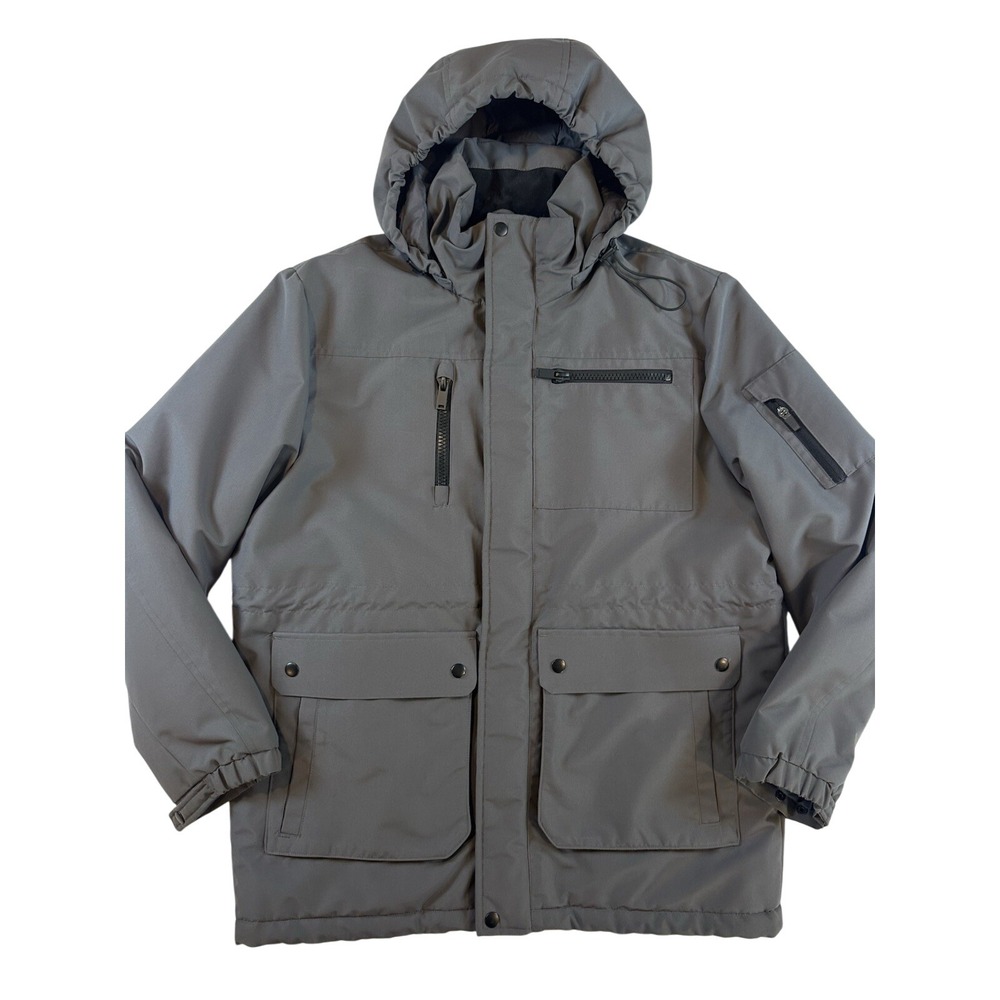 Roundtree & Yorke Men's Heavy Winter Coat Size Large‎ Grey Gray Water Resistant
